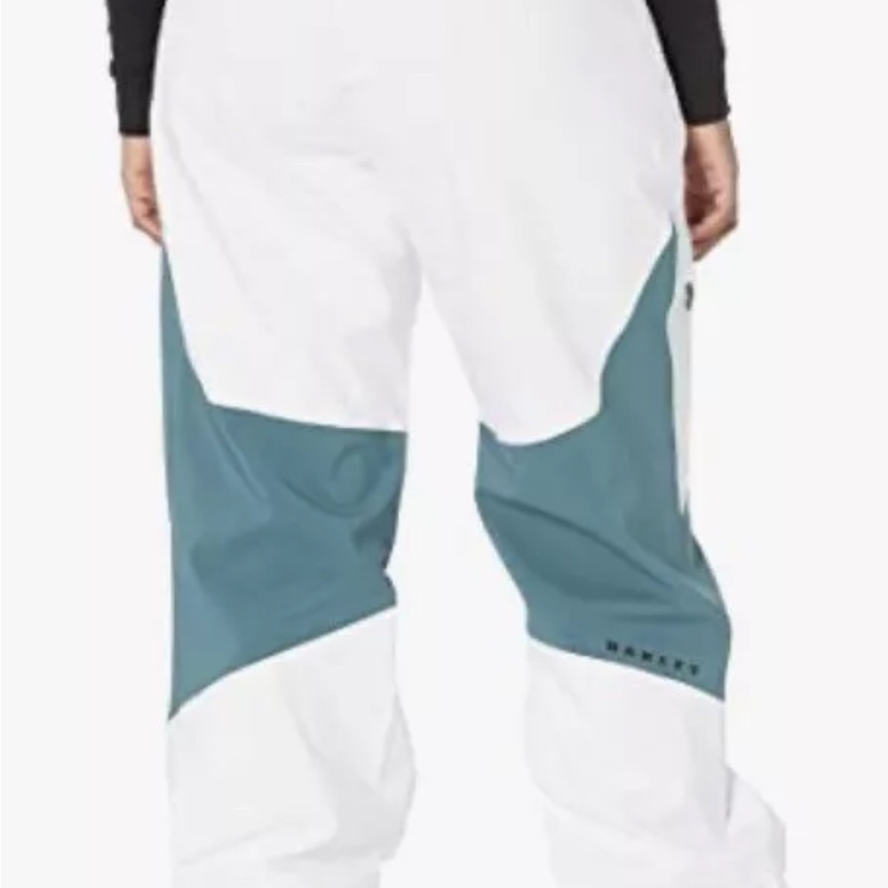 Oakley White and Teal Snow Pants
